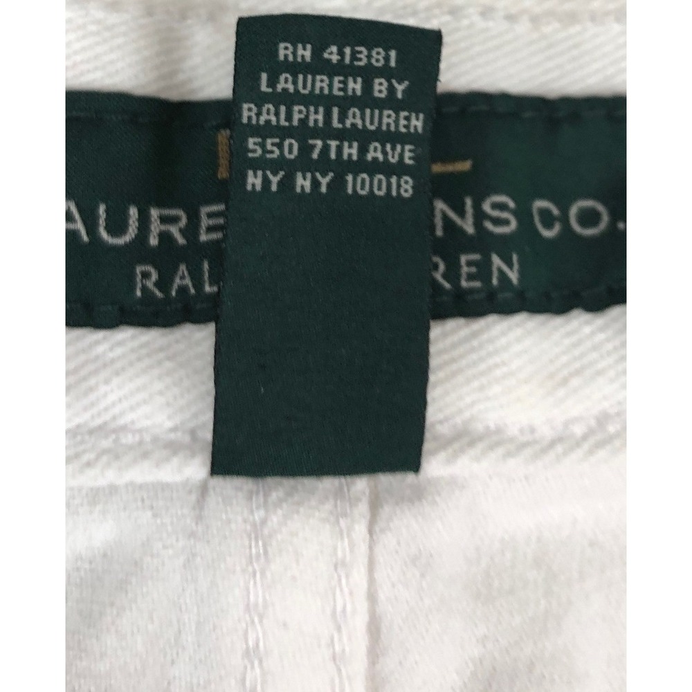 Lauren Ralph Lauren Womens White Straight Leg Denim Jeans Size 12 Nautical Pants - Picture 5 of 10